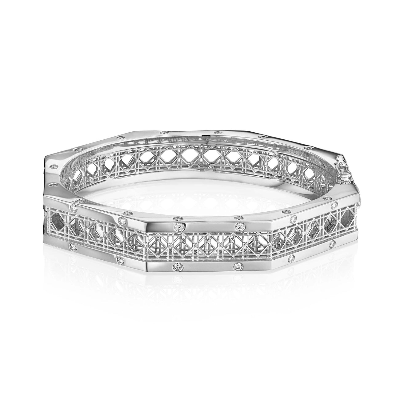 Bracelet Jonc Doudou - Or Blanc 18K et Diamants