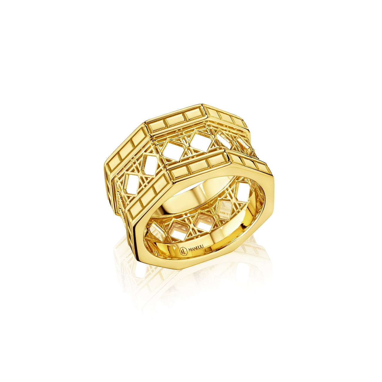 Doudou Wide Band Ring, 18K Yellow Gold