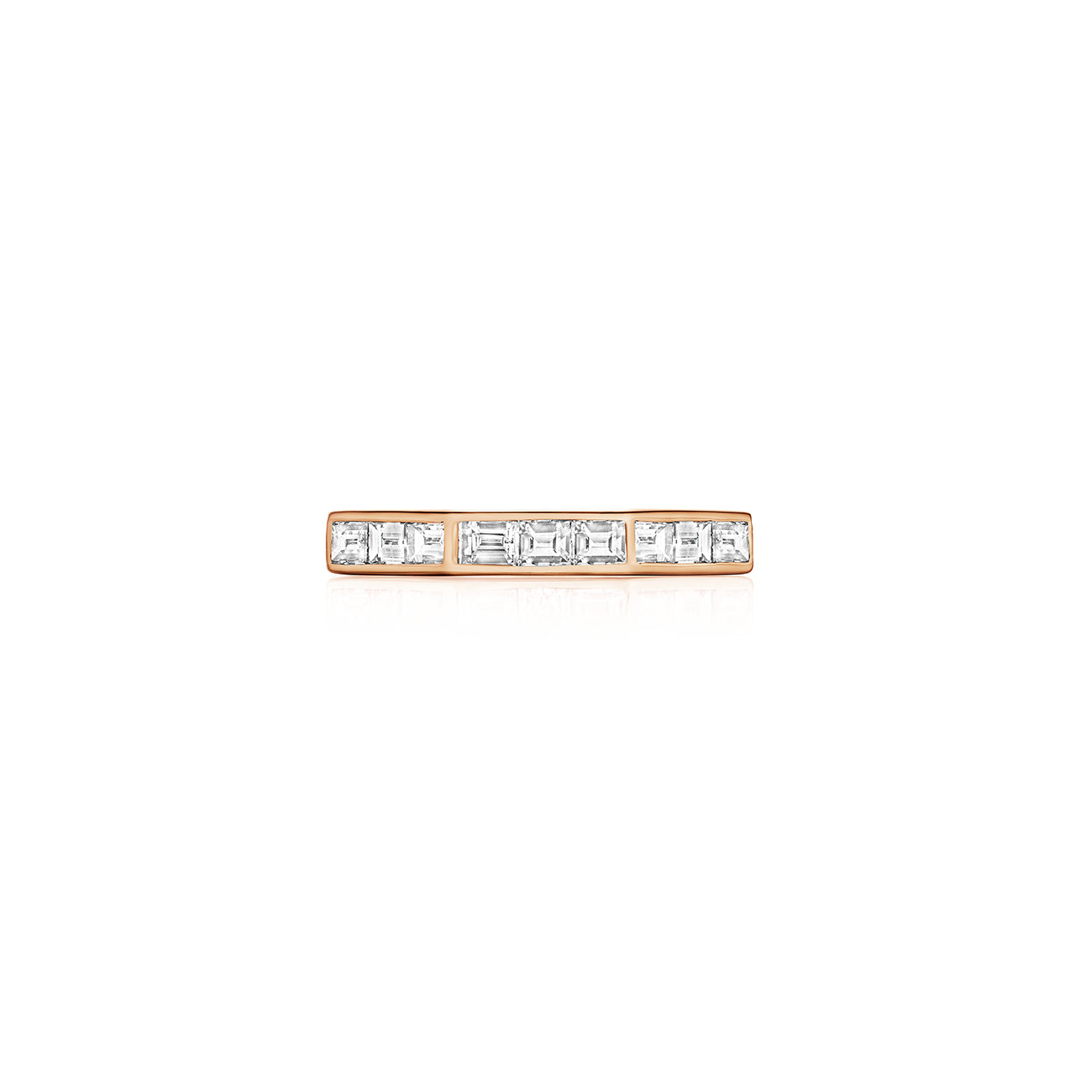 Ti Eternity  Ring, 18K Rose Gold and Baguette Diamonds