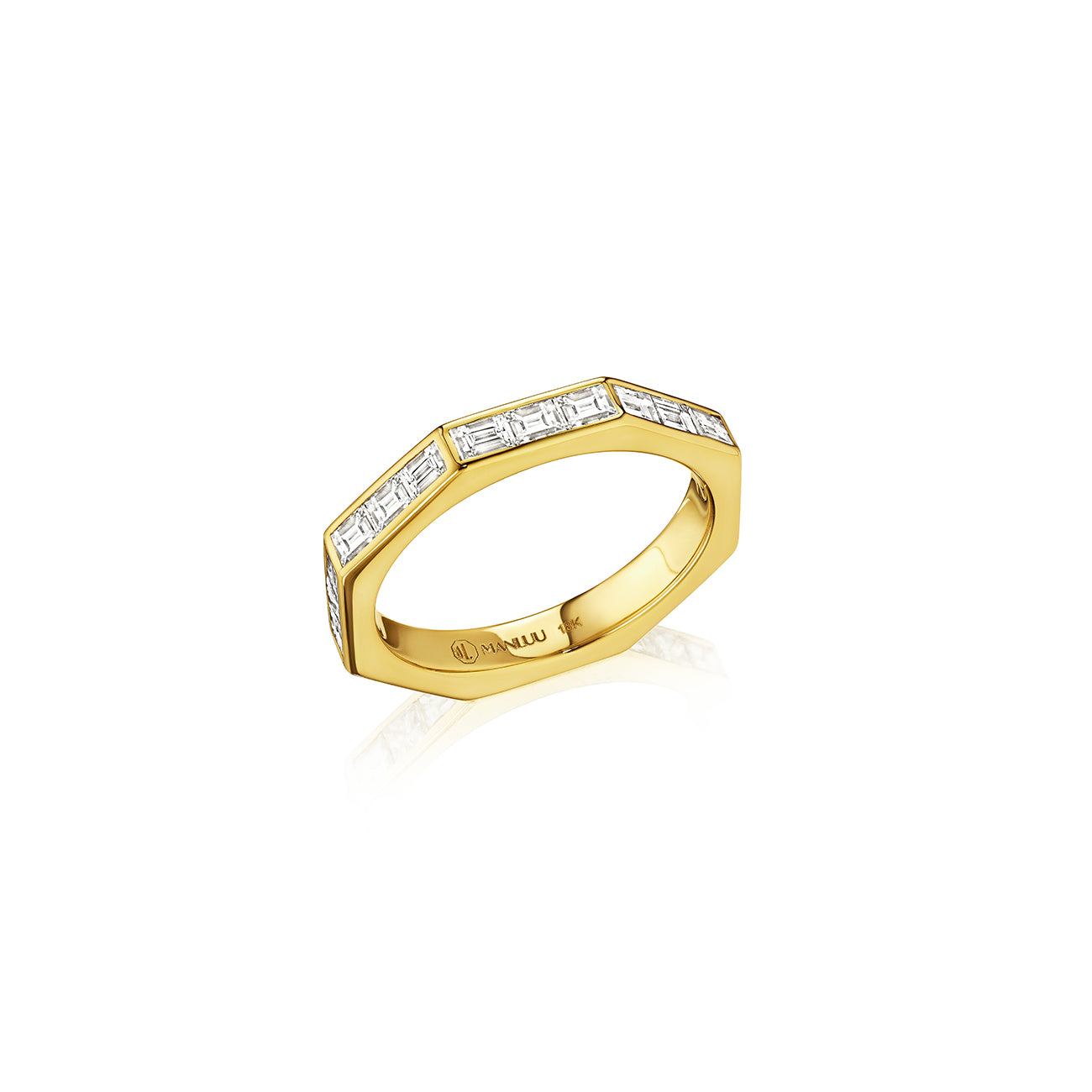 Ti Eternity  Ring, 18K Yellow Gold and Baguette Diamonds