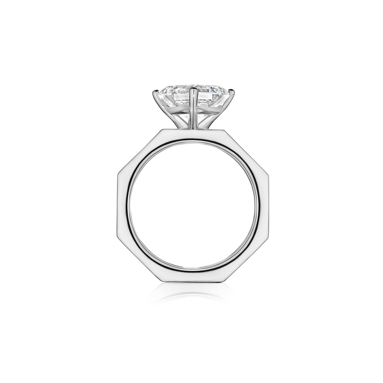 Ti Engagement  Ring, 18K White Gold