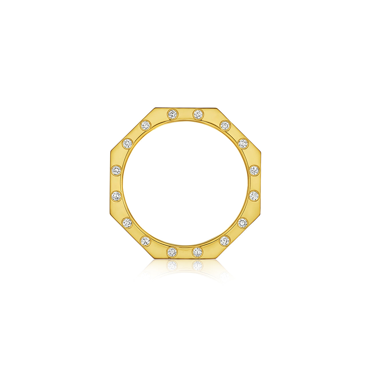 Ti Narrow Ring, 18K Yellow Gold and Diamonds