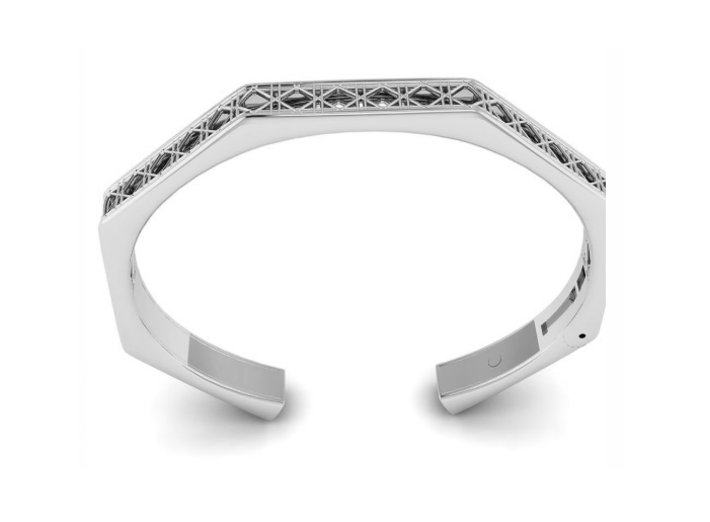 Doudou Cuff Bracelet, 18K White Gold  - NEW HINGED