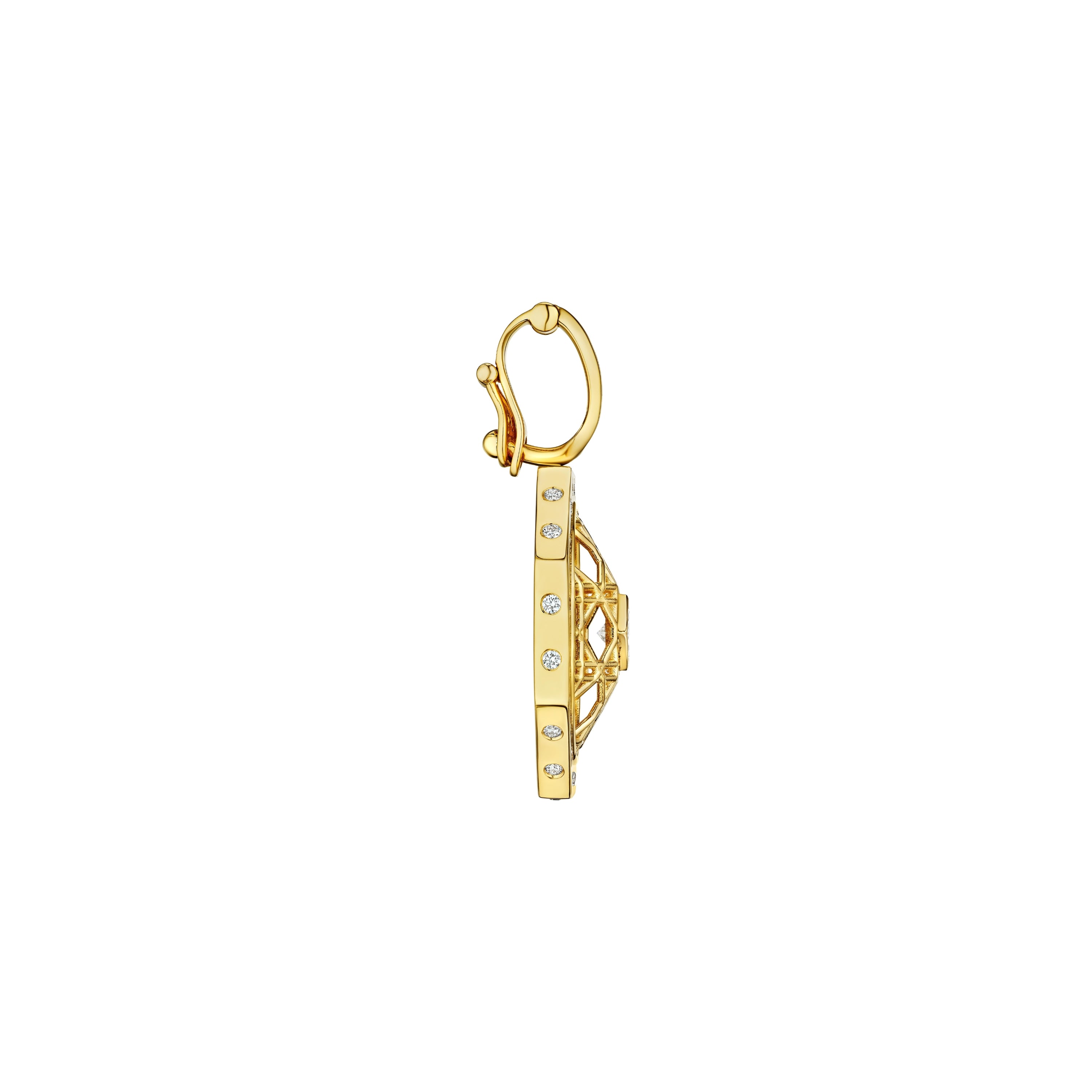 Doudou Pendant, 18K yellow gold, Ti Diamonds and Princess cut