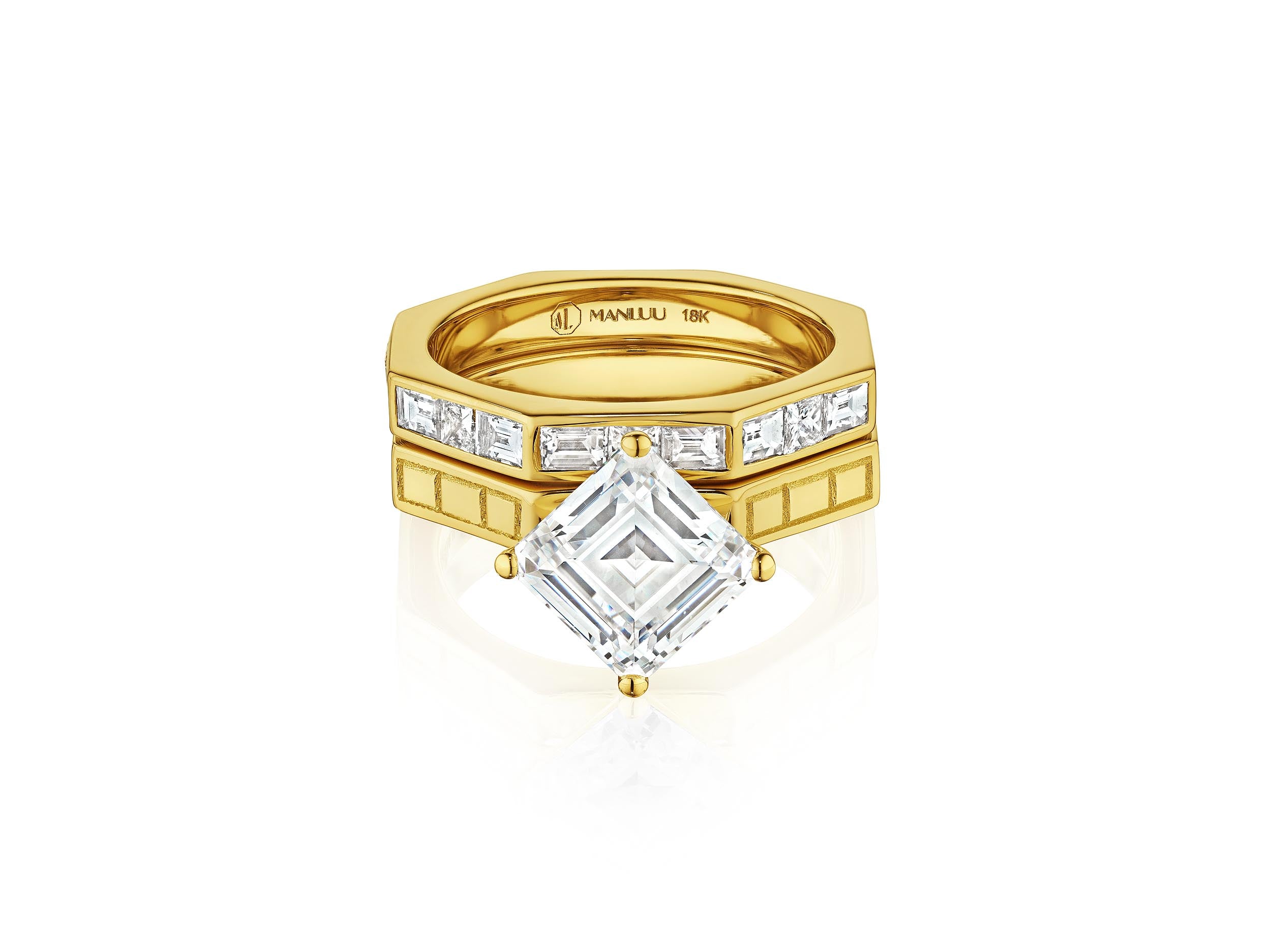 Ti Engagement  Ring, 18K Yellow Gold