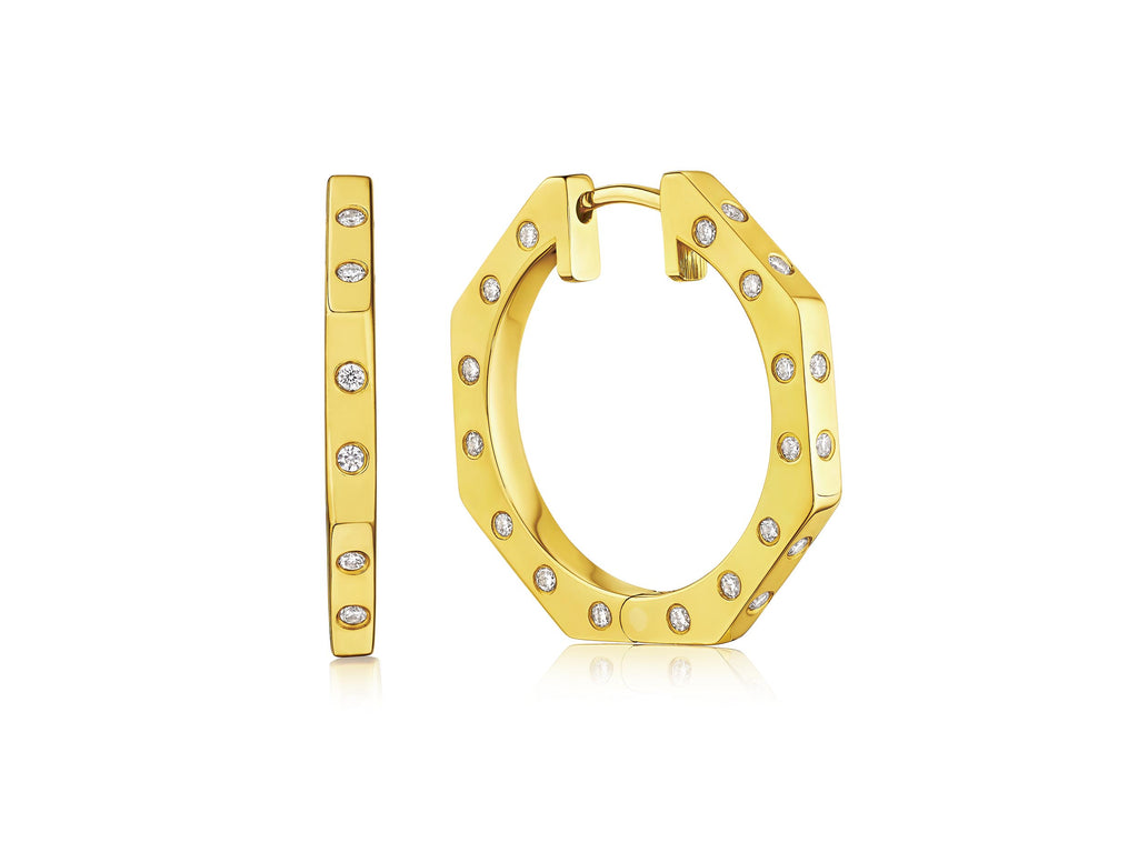 Ti Doudou Hoops Earrings, 18K Yellow Gold and Diamonds – ManLuu